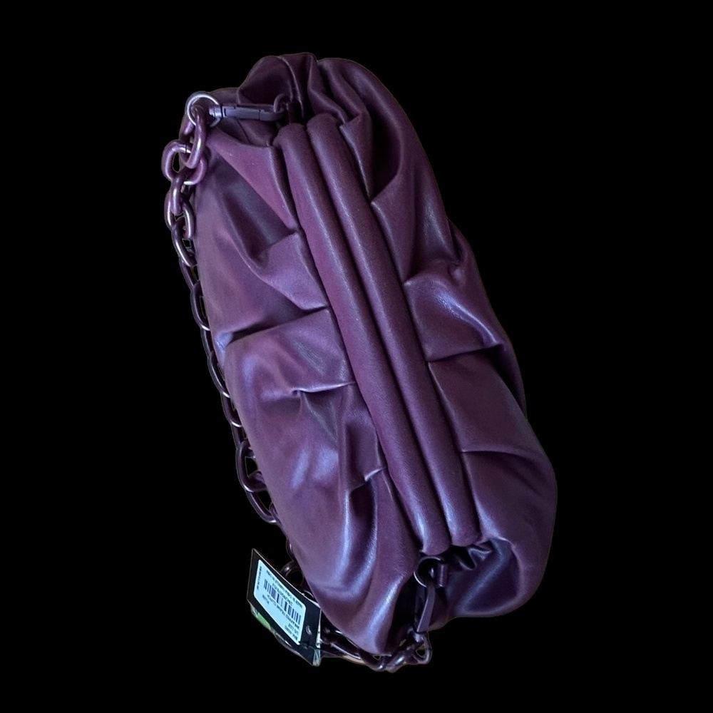 New Badgley Mischka Wrapped Frame Bag Plum - Picture 4 of 11